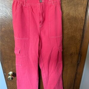 Women's Red Cargo Jeans